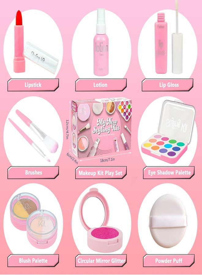 Lovinkiki Fake Makeup Kits Toys for Girls 3 4 5 Years Old, Pretend Play Makeup Cosmetic Toys for Girls Birthday 3-5 Years Old - Image 2